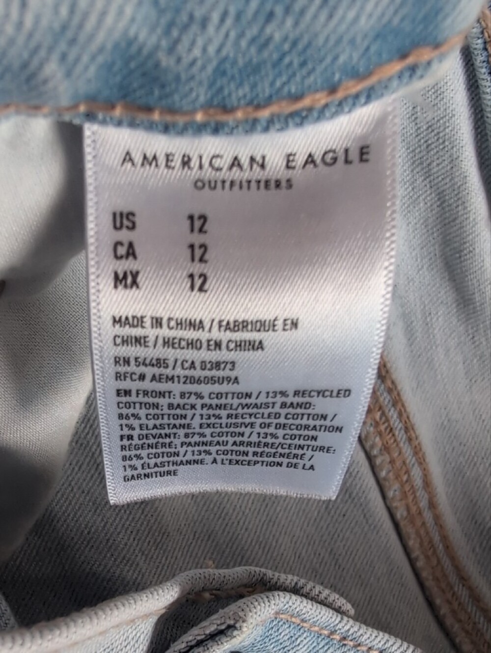American Eagle Outfitters Pale Blue Distressed Denim Shorts - Picture 3 of 9